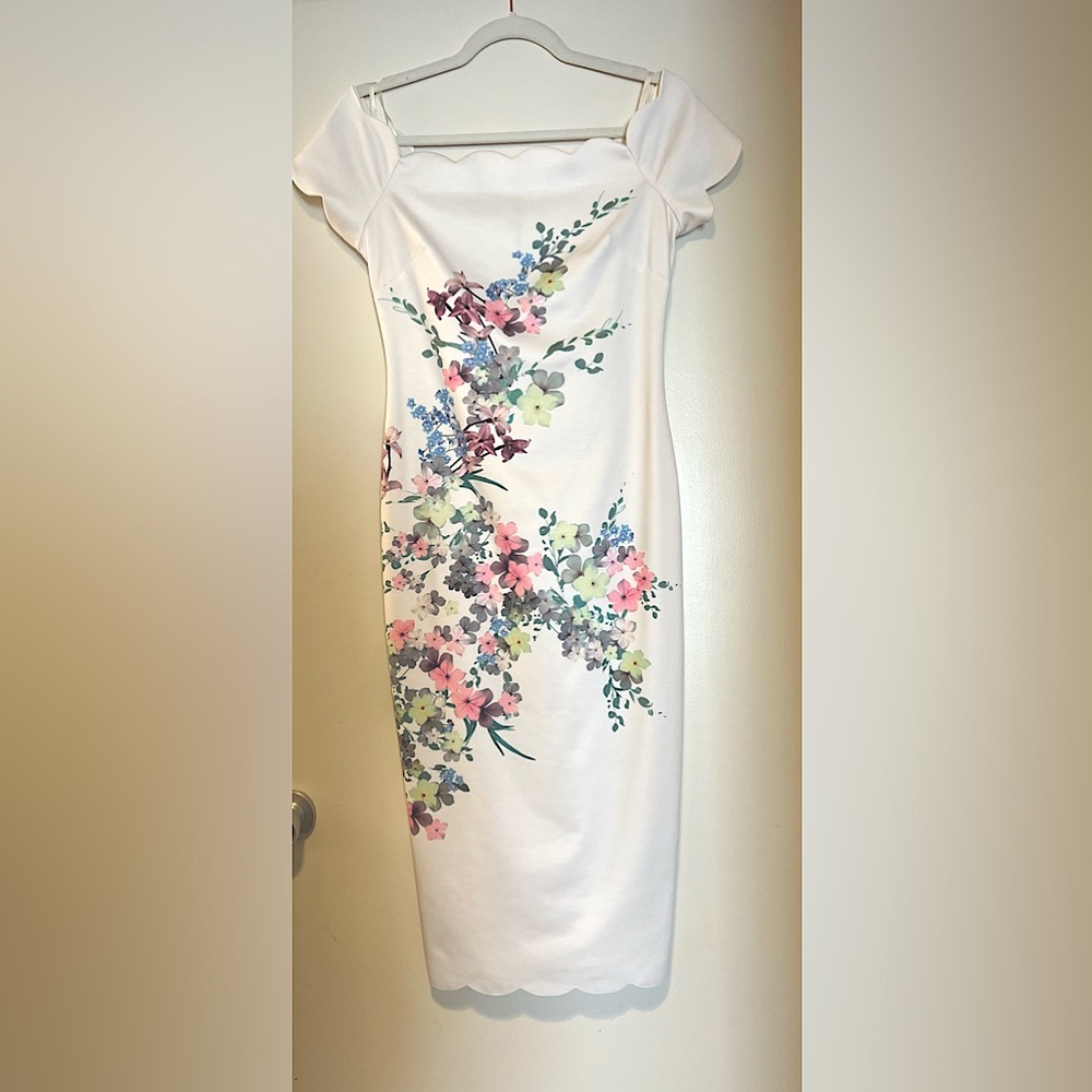 Ted Baker Trixiy Pergola Floral Off the Shoulder Sheath Dress